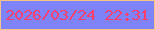 文字の大きさ：3、枠の色：f7c488、背景の色：7e84f8、文字の色：fa3f6f 無料ブログパーツのブログ時計
