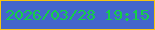 文字の大きさ：1、枠の色：f7c511、背景の色：4466cc、文字の色：14cf47 無料ブログパーツのブログ時計