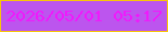 文字の大きさ：1、枠の色：f7c60a、背景の色：bc55ee、文字の色：ef1afc 無料ブログパーツのブログ時計