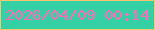 文字の大きさ：2、枠の色：f7c672、背景の色：35d0a6、文字の色：fe6cb9 無料ブログパーツのブログ時計
