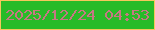 文字の大きさ：5、枠の色：f7c75c、背景の色：28bb28、文字の色：c67883 無料ブログパーツのブログ時計