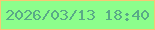 文字の大きさ：5、枠の色：f7c774、背景の色：8cfe8c、文字の色：59aa87 無料ブログパーツのブログ時計