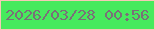 文字の大きさ：3、枠の色：f7c9b6、背景の色：47ea5d、文字の色：7a7078 無料ブログパーツのブログ時計
