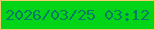 文字の大きさ：4、枠の色：f7ca6f、背景の色：02d518、文字の色：087a63 無料ブログパーツのブログ時計