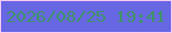 文字の大きさ：3、枠の色：f7ccf4、背景の色：6766e3、文字の色：3e9269 無料ブログパーツのブログ時計