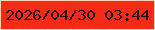 文字の大きさ：5、枠の色：f7d0b5、背景の色：f62a15、文字の色：1f0e19 無料ブログパーツのブログ時計