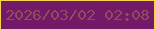 文字の大きさ：2、枠の色：f7d445、背景の色：721968、文字の色：924c60 無料ブログパーツのブログ時計