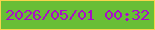 文字の大きさ：3、枠の色：f7d54d、背景の色：68be36、文字の色：aa0cc9 無料ブログパーツのブログ時計