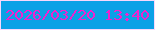 文字の大きさ：4、枠の色：f7d8fc、背景の色：0ba1e6、文字の色：ef22ce 無料ブログパーツのブログ時計