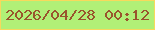 文字の大きさ：2、枠の色：f7d95c、背景の色：b1f077、文字の色：99552d 無料ブログパーツのブログ時計