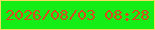 文字の大きさ：3、枠の色：f7dc5f、背景の色：15ed16、文字の色：db4820 無料ブログパーツのブログ時計