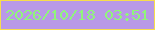 文字の大きさ：2、枠の色：f7dd4c、背景の色：b999e7、文字の色：90f57b 無料ブログパーツのブログ時計