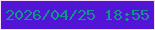 文字の大きさ：4、枠の色：f7ddf6、背景の色：5214d5、文字の色：139488 無料ブログパーツのブログ時計