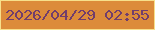 文字の大きさ：1、枠の色：f7df8a、背景の色：dc8b3a、文字の色：703d6c 無料ブログパーツのブログ時計