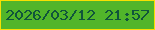 文字の大きさ：1、枠の色：f7e002、背景の色：51b52a、文字の色：10553b 無料ブログパーツのブログ時計