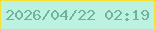 文字の大きさ：4、枠の色：f7e036、背景の色：bef2e0、文字の色：6eb49d 無料ブログパーツのブログ時計