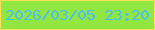 文字の大きさ：5、枠の色：f7e158、背景の色：92e642、文字の色：4abff8 無料ブログパーツのブログ時計