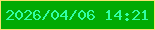 文字の大きさ：2、枠の色：f7e270、背景の色：01aa03、文字の色：31fea5 無料ブログパーツのブログ時計