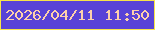 文字の大きさ：2、枠の色：f7e449、背景の色：5943d7、文字の色：fdd1ab 無料ブログパーツのブログ時計