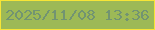 文字の大きさ：1、枠の色：f7e536、背景の色：9db956、文字の色：729471 無料ブログパーツのブログ時計