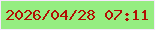 文字の大きさ：1、枠の色：f7e7fe、背景の色：95ed81、文字の色：b20f04 無料ブログパーツのブログ時計