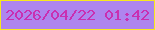 文字の大きさ：5、枠の色：f7e91d、背景の色：ae85ee、文字の色：c92fb1 無料ブログパーツのブログ時計