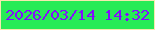 文字の大きさ：1、枠の色：f7e9af、背景の色：28eb56、文字の色：830efd 無料ブログパーツのブログ時計