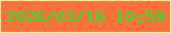 文字の大きさ：5、枠の色：f7eba3、背景の色：fb713c、文字の色：12f128 無料ブログパーツのブログ時計