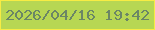 文字の大きさ：5、枠の色：f7ec44、背景の色：b7d753、文字の色：6b8765 無料ブログパーツのブログ時計