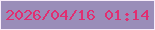 文字の大きさ：4、枠の色：f7ecfa、背景の色：9a8db9、文字の色：e12e71 無料ブログパーツのブログ時計