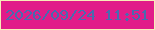 文字の大きさ：1、枠の色：f7edb9、背景の色：e11c89、文字の色：486baf 無料ブログパーツのブログ時計