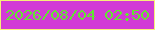 文字の大きさ：1、枠の色：f7ef79、背景の色：d23ad6、文字の色：61e531 無料ブログパーツのブログ時計