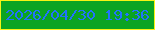 文字の大きさ：1、枠の色：f7f315、背景の色：0ba423、文字の色：2273fc 無料ブログパーツのブログ時計