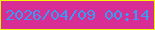 文字の大きさ：2、枠の色：f7f500、背景の色：d72d95、文字の色：379bf4 無料ブログパーツのブログ時計