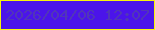 文字の大きさ：4、枠の色：f7f50b、背景の色：4b14ea、文字の色：5135b9 無料ブログパーツのブログ時計
