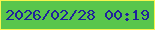 文字の大きさ：2、枠の色：f7f54f、背景の色：59c64c、文字の色：1f229c 無料ブログパーツのブログ時計