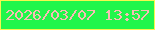 文字の大きさ：4、枠の色：f7f74e、背景の色：21f64b、文字の色：f8bdb5 無料ブログパーツのブログ時計
