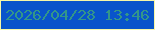 文字の大きさ：1、枠の色：f7f7a7、背景の色：0954cb、文字の色：339689 無料ブログパーツのブログ時計