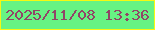 文字の大きさ：2、枠の色：f7f811、背景の色：67f383、文字の色：914567 無料ブログパーツのブログ時計