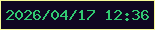 文字の大きさ：2、枠の色：f7f997、背景の色：100621、文字の色：31c971 無料ブログパーツのブログ時計