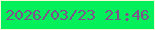 文字の大きさ：2、枠の色：f7f9d8、背景の色：03f05b、文字の色：80508d 無料ブログパーツのブログ時計