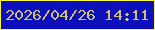 文字の大きさ：3、枠の色：f7fa36、背景の色：0d0fbb、文字の色：ccc17b 無料ブログパーツのブログ時計