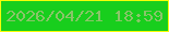 文字の大きさ：4、枠の色：f7fd07、背景の色：18ce1d、文字の色：89c568 無料ブログパーツのブログ時計