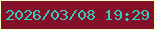文字の大きさ：1、枠の色：f7ffca、背景の色：831028、文字の色：38c9bb 無料ブログパーツのブログ時計