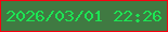 文字の大きさ：4、枠の色：f80111、背景の色：407a42、文字の色：1de554 無料ブログパーツのブログ時計
