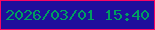 文字の大きさ：5、枠の色：f80663、背景の色：1f0e9c、文字の色：009e60 無料ブログパーツのブログ時計