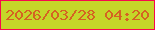 文字の大きさ：3、枠の色：f8074d、背景の色：c5d529、文字の色：d56222 無料ブログパーツのブログ時計