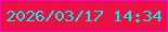 文字の大きさ：1、枠の色：f807c4、背景の色：ea0f44、文字の色：0eeae1 無料ブログパーツのブログ時計