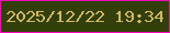 文字の大きさ：3、枠の色：f809bb、背景の色：323f0a、文字の色：d2b861 無料ブログパーツのブログ時計