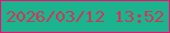 文字の大きさ：5、枠の色：f80a6e、背景の色：1bb48f、文字の色：cf3756 無料ブログパーツのブログ時計